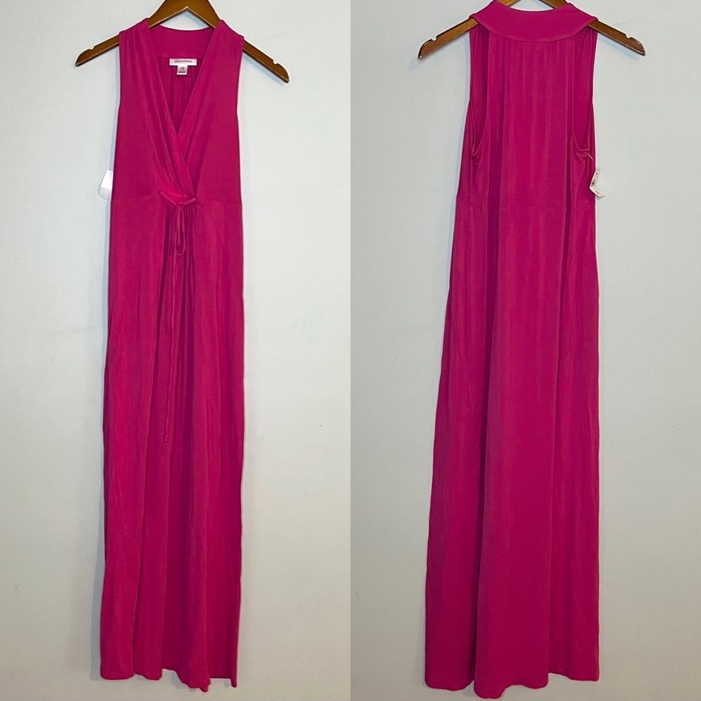 Motherhood Maternity NEW Sleeveless Tie Front Surplice Neck Maxi Dress Sz M